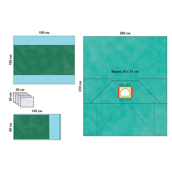 КОМПЛЕКТ ОПЕРАЦИОННОГО БЕЛЬЯ ДЛЯ АБДОМИНАЛЬНОЙ ХИРУРГИИ image