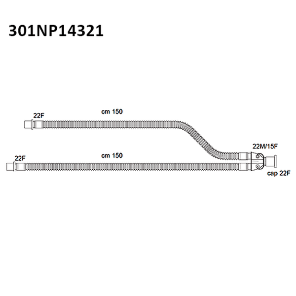 ДЫХАТЕЛЬНЫЕ КОНТУРЫ ГОФРИРОВАННЫЕ ВЗРОСЛЫЕ ДЛЯ ИВЛ БЕЗ ВЛАГОСБОРНИКОВ image