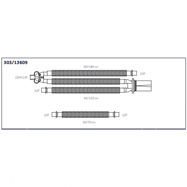 ДЫХАТЕЛЬНЫЕ КОНТУРЫ РАСТЯЖИМЫЕ ВЗРОСЛЫЕ ДЛЯ ИВЛ С ВЛАГОСБОРНИКОМ НА ВЫДОХЕ image