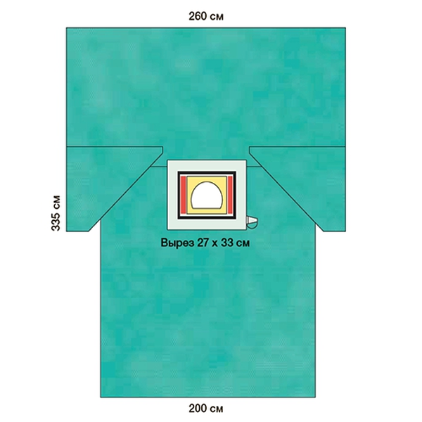 ПРОСТЫНЯ ХИРУРГИЧЕСКАЯ ДЛЯ КЕСАРЕВА СЕЧЕНИЯ image