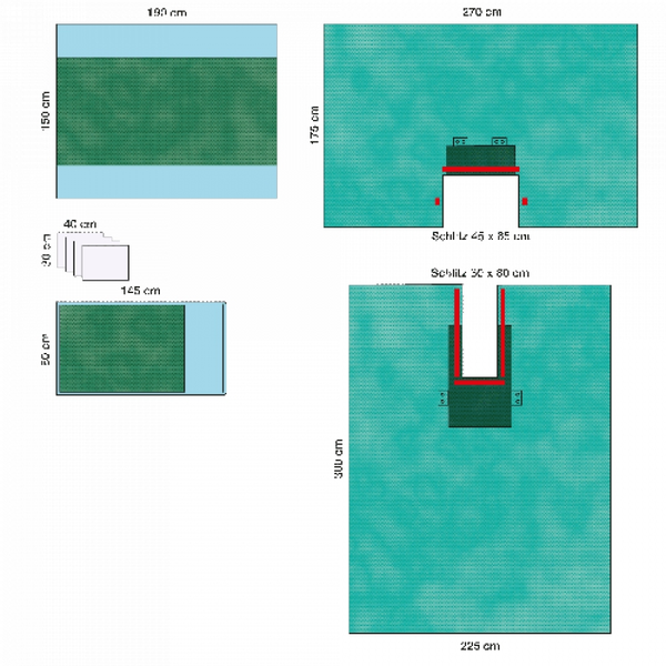 УНИВЕРСАЛЬНЫЙ КОМПЛЕКТ ОПЕРАЦИОННОГО БЕЛЬЯ С ВАРЬИРУЕМЫМ ВЫРЕЗОМ image