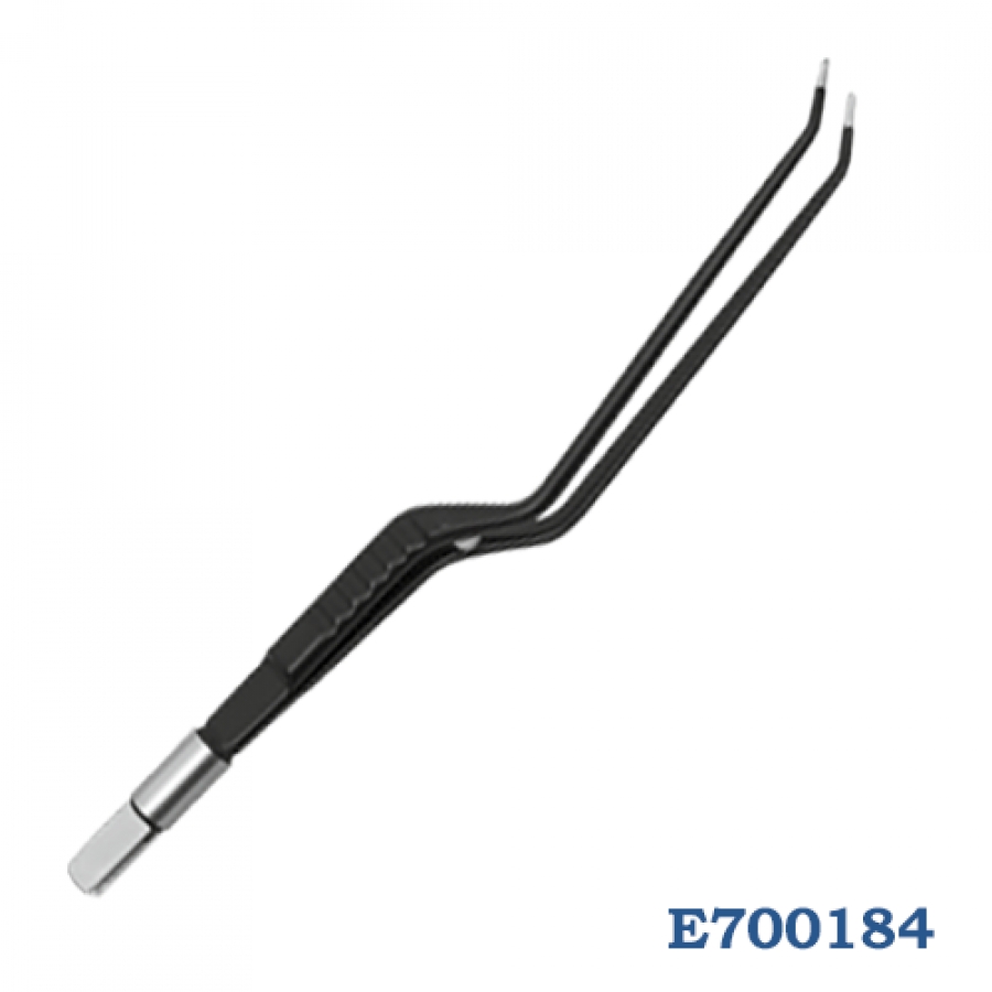 ПИНЦЕТ БИПОЛЯРНЫЙ БАЙОНЕТНЫЙ С ИЗОГНУТЫМИ КОНЧИКАМИ МНОГОРАЗОВЫЙ 19 СМ