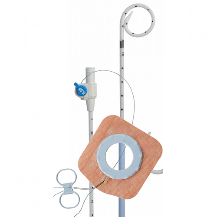 ЗАПИРАЮЩИЙСЯ ДРЕНАЖНЫЙ КАТЕТЕР RESOLVE С УСТРОЙСТВОМ КРЕПЛЕНИЯ