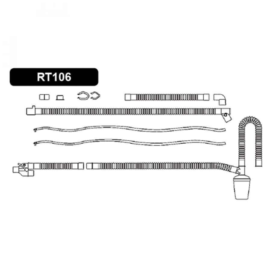 КОНТУР ДЫХАТЕЛЬНЫЙ С ВЛАГОСБОРНИКОМ И ЛИНИЯМИ ДАВЛЕНИЯ БЕЗ КАМЕРЫ УВЛАЖНЕНИЯ RT106