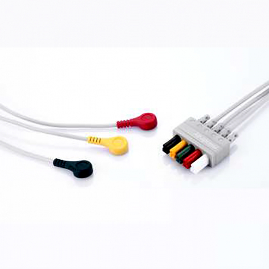 КАБЕЛЬ НА 3 ОТВЕДЕНИЯ ВЗРОСЛЫЙ/ПЕДИАТРИЧЕСКИЙ (КНОПКА)