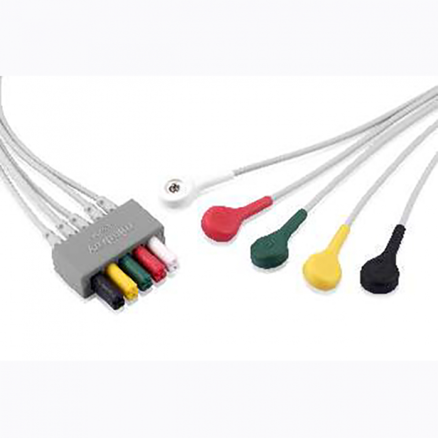 КАБЕЛЬ НА 5 ОТВЕДЕНИЙ ВЗРОСЛЫЙ/ПЕДИАТРИЧЕСКИЙ (КНОПКА)