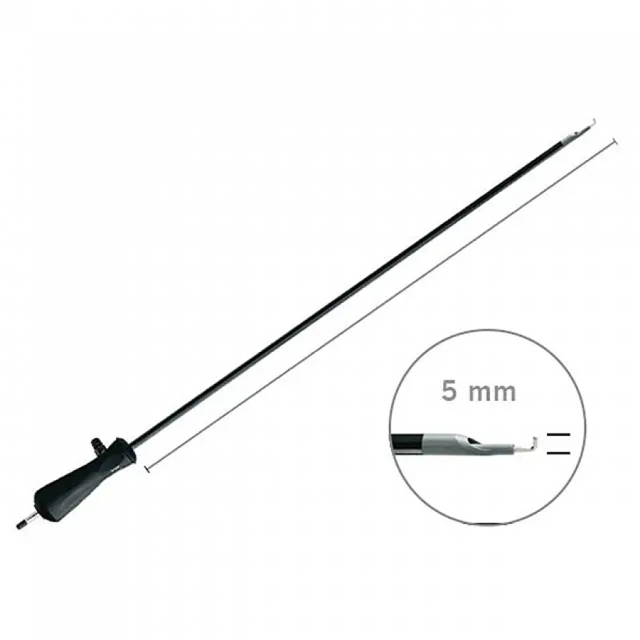 ЭЛЕКТРОД МОНОПОЛЯРНЫЙ ЛАПАРОСКОПИЧЕСКИЙ С КАНАЛОМ ДЛЯ АСПИРАЦИИ ТОНКИЙ КРЮЧОК 360 ММ (АВТОКЛАВИРУЕМЫЙ)