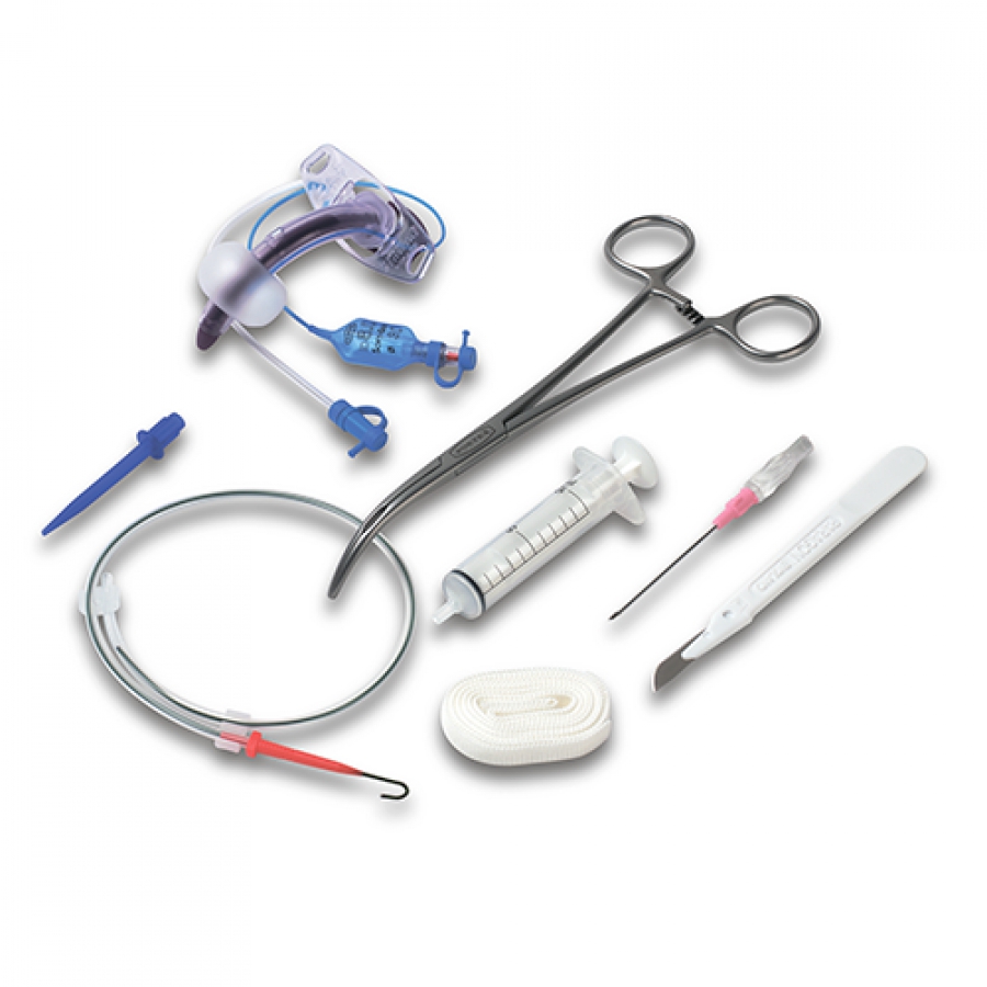 НАБОРЫ ДЛЯ ТРАХЕОСТОМИИ ПО МЕТОДИКЕ ГРИГГСА ТРУБКА С САНАЦИЕЙ BLUE LINE ULTRA С ЗАЖИМОМ 100/891
