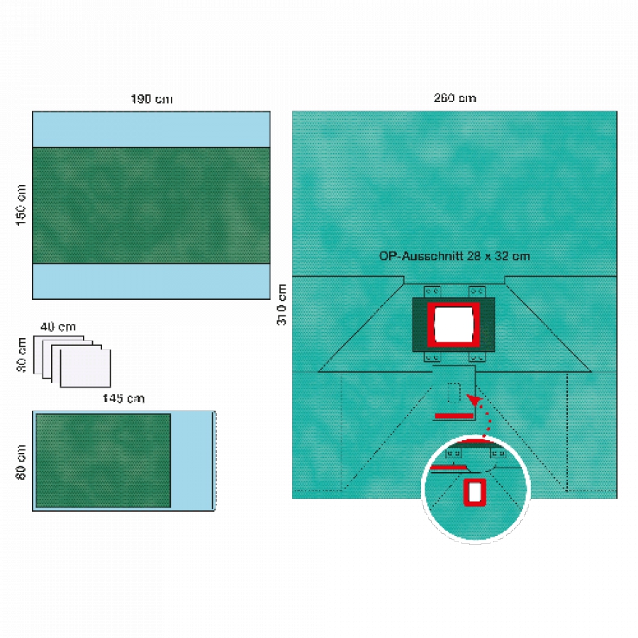 КОМПЛЕКТ ОПЕРАЦИОННОГО БЕЛЬЯ ДЛЯ ОПЕРАЦИИ НА ПРЯМОЙ КИШКЕ 1